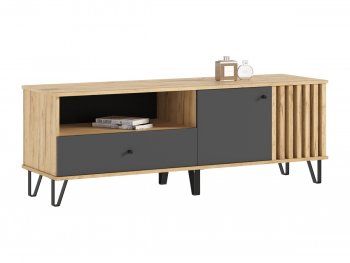 Тумба ТВ (1500) Роджина крафт/графит (Миф) в Верхней Пышме - verhnyaya-pyshma.mebel-e96.ru