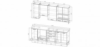 Кухонный гарнитур Элеганция 2400 мм Sanvut в Верхней Пышме - verhnyaya-pyshma.mebel-e96.ru