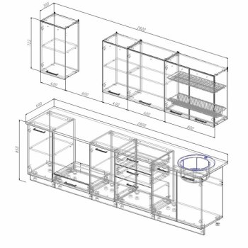 Кухонный гарнитур Латте 2800 мм в Верхней Пышме - verhnyaya-pyshma.mebel-e96.ru