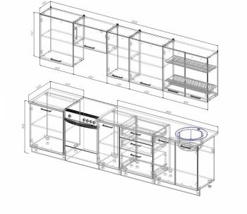 Кухонный гарнитур Старое дерево 3000 мм МДФ в Верхней Пышме - verhnyaya-pyshma.mebel-e96.ru