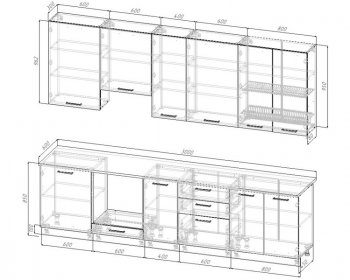 Кухонный гарнитур высокий Смоки 3000 мм МДФ в Верхней Пышме - verhnyaya-pyshma.mebel-e96.ru