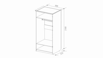 Шкаф 900 мм 2х дверный для платья ШиК-2 (Уголок Школьника 2) в Верхней Пышме - verhnyaya-pyshma.mebel-e96.ru