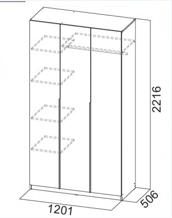 Шкаф 1200 мм ШК-5 графит (СВ) в Верхней Пышме - verhnyaya-pyshma.mebel-e96.ru