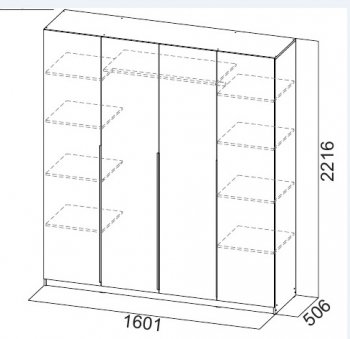 Шкаф 1600 мм ШК-5 белый (СВ) в Верхней Пышме - verhnyaya-pyshma.mebel-e96.ru