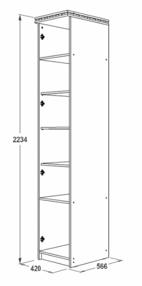 Шкаф 1-но дверный для белья Ольга-13 в Верхней Пышме - verhnyaya-pyshma.mebel-e96.ru