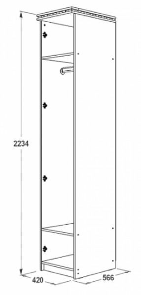 Шкаф 1-но дверный для одежды Ольга-13 в Верхней Пышме - verhnyaya-pyshma.mebel-e96.ru