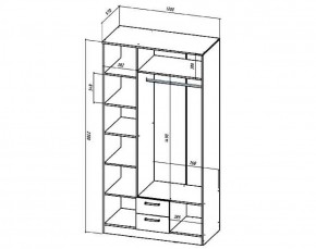 Шкаф 3-х створчатый Коста-Рика 1200 мм (Лин) в Верхней Пышме - verhnyaya-pyshma.mebel-e96.ru