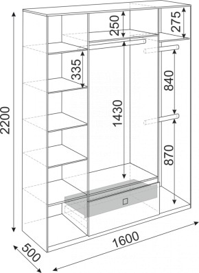 Шкаф 4-х створчатый Глэдис 1600 (модуль 24) в Верхней Пышме - verhnyaya-pyshma.mebel-e96.ru