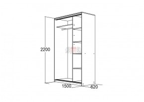 Шкаф для платья и белья Мираж 15.1 (620) в Верхней Пышме - verhnyaya-pyshma.mebel-e96.ru