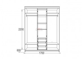 Шкаф для платья и белья Мираж 4 (1700) в Верхней Пышме - verhnyaya-pyshma.mebel-e96.ru