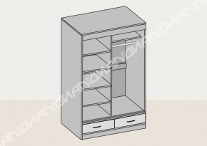 Шкаф-купе 2-х дверный с ящиками и зеркалом (арт. 008) 1150 мм (Диал) в Верхней Пышме - verhnyaya-pyshma.mebel-e96.ru