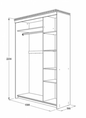 Шкаф-купе 1500 мм 3-х дверный Ольга-13 в Верхней Пышме - verhnyaya-pyshma.mebel-e96.ru