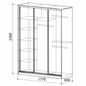 Шкаф-купе Бассо 1-600 (полки слева) в Верхней Пышме - verhnyaya-pyshma.mebel-e96.ru