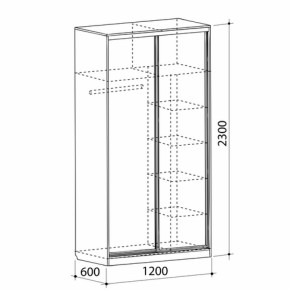 Шкаф-купе Рио 1-600 Бабочки (полки справа) в Верхней Пышме - verhnyaya-pyshma.mebel-e96.ru