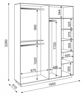 Шкаф 4-х дверный 1800 мм Тиффани М22 (Риннер) в Верхней Пышме - verhnyaya-pyshma.mebel-e96.ru