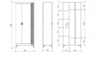 Шкаф 800 мм 2-дверный NEW Сиде Белый (СБК) в Верхней Пышме - verhnyaya-pyshma.mebel-e96.ru