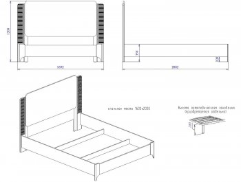 Кровать двуспальная Сиде Белый (СБК) в Верхней Пышме - verhnyaya-pyshma.mebel-e96.ru