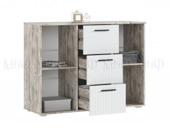 Комод Сильвия, дуб юкон/белый (Миф) в Верхней Пышме - verhnyaya-pyshma.mebel-e96.ru