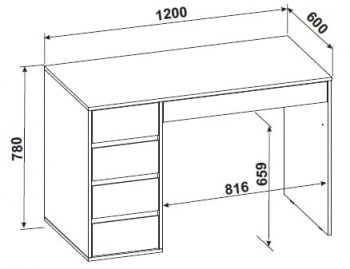 Стол компьютерный №13 (СВ) в Верхней Пышме - verhnyaya-pyshma.mebel-e96.ru