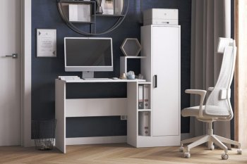 Компьютерный стол СКМ-2 белый (Микон) в Верхней Пышме - verhnyaya-pyshma.mebel-e96.ru