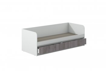Кровать Соната 900 белый/крафт серый (Зарон) в Верхней Пышме - verhnyaya-pyshma.mebel-e96.ru