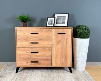 Комод-Тумба (1дв,4ящ) SVETLANA LOFT, дуб золотой (Генезис) в Верхней Пышме - verhnyaya-pyshma.mebel-e96.ru