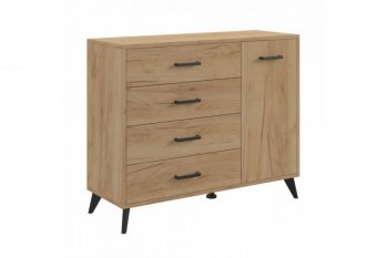 Комод-Тумба (1дв,4ящ) SVETLANA LOFT, дуб золотой (Генезис) в Верхней Пышме - verhnyaya-pyshma.mebel-e96.ru