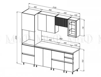 Кухонный гарнитур Техно-6 2400 мм (Миф) в Верхней Пышме - verhnyaya-pyshma.mebel-e96.ru