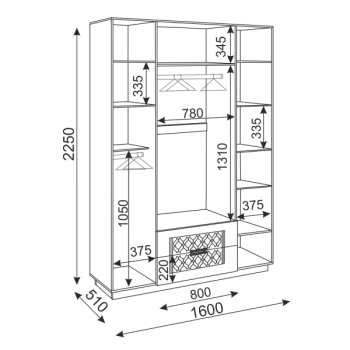 Шкаф распашной Тиффани М28 1600 мм (Риннер) в Верхней Пышме - verhnyaya-pyshma.mebel-e96.ru