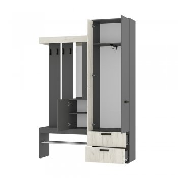Прихожая Трамп графит/крафт белый (БТС) в Верхней Пышме - verhnyaya-pyshma.mebel-e96.ru