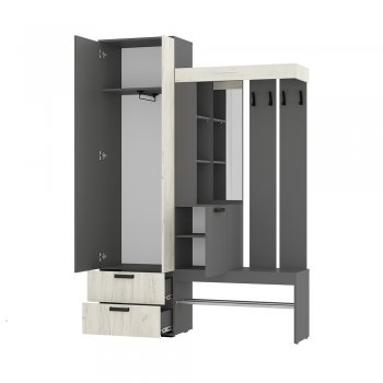 Прихожая Трамп графит/крафт белый (БТС) в Верхней Пышме - verhnyaya-pyshma.mebel-e96.ru