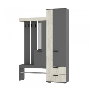 Прихожая Трамп графит/крафт белый (БТС) в Верхней Пышме - verhnyaya-pyshma.mebel-e96.ru