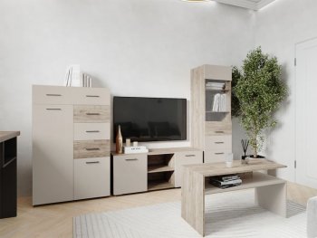 Тумба ТВ Турин ЛДСП крафт серый/кашемир (ВВР) в Верхней Пышме - verhnyaya-pyshma.mebel-e96.ru