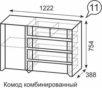 Комод комбинированный №11 Твист (ИжМ) в Верхней Пышме - verhnyaya-pyshma.mebel-e96.ru