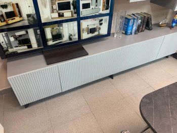 Стенка Сканди МДФ НМ-001 грин грей софт (Стиль) в Верхней Пышме - verhnyaya-pyshma.mebel-e96.ru