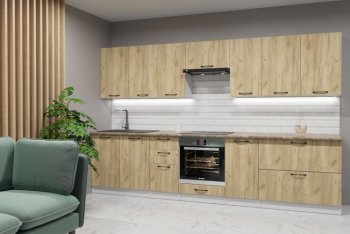Кухонный гарнитур Янтарь 3000 мм (Герда) в Верхней Пышме - verhnyaya-pyshma.mebel-e96.ru